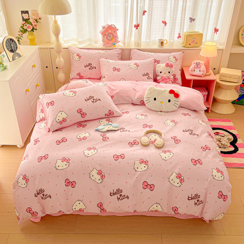 吉伊卡哇純棉四件套chiikawa烏薩奇小八學生宿捨全棉床上三件套女