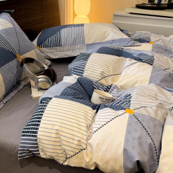 全棉加厚磨毛床上四件套純棉床單人被套罩學生宿捨床包款三件套