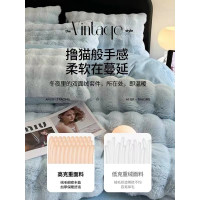 冬季兔兔絨牛奶絨被套加厚雙面法蘭絨被罩冬天加絨珊瑚絨被單床品