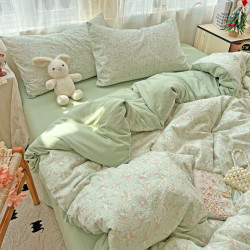 A類床品超柔軟高克重被套床單四件套純棉全棉床上宿捨三件套床包
