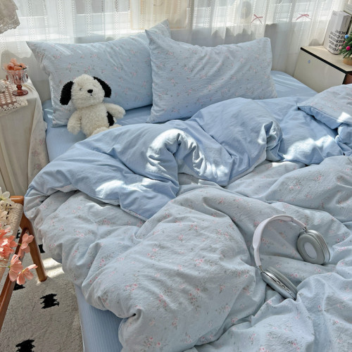 A類床品超柔軟高克重被套床單四件套純棉全棉床上宿捨三件套床包