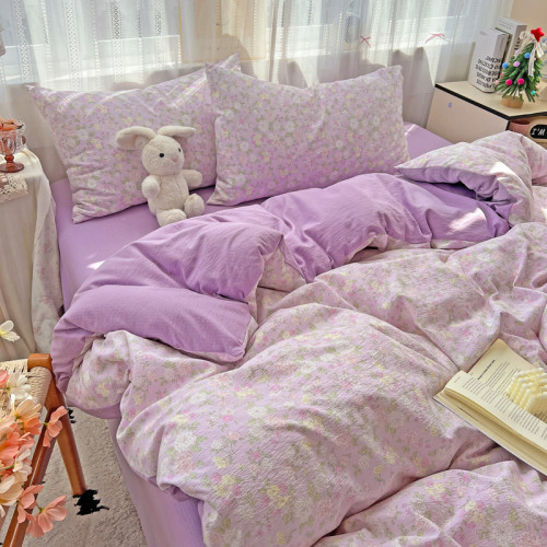 A類床品超柔軟高克重被套床單四件套純棉全棉床上宿捨三件套床包