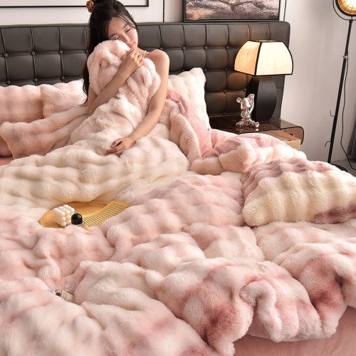 2025新款仿兔毛絨保暖四件套冬季加厚牛奶絨床單被套加絨床罩被罩 2025新款仿兔毛絨保暖四件套冬季加厚牛奶絨床單被套加絨床罩被罩