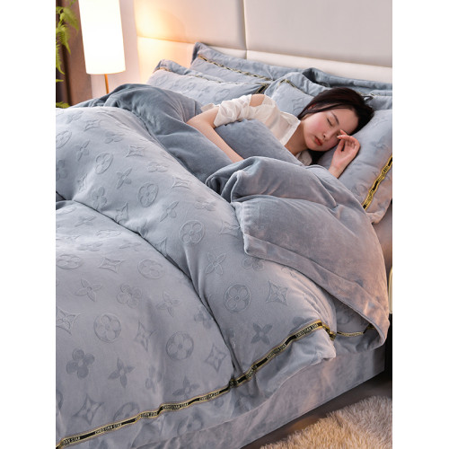 冬季澳洲輕奢高級感牛奶絨四件套被罩雙面絨加厚保暖珊瑚絨床單式