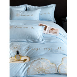 小紅書裸睡公主風刺綉純棉全棉四件套床上少女心被套四季防滑床罩