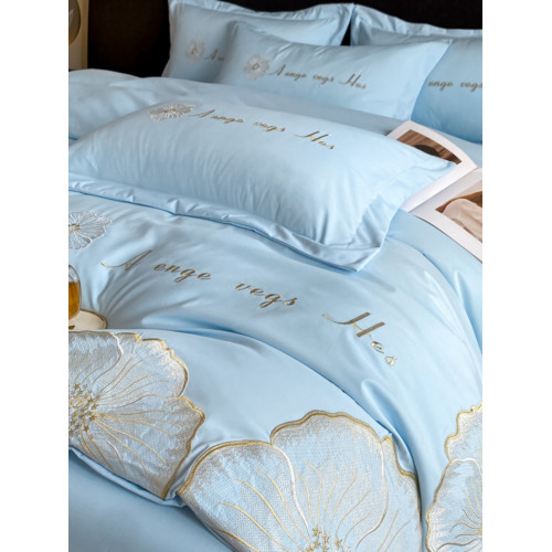 小紅書裸睡公主風刺綉純棉全棉四件套床上少女心被套四季防滑床罩