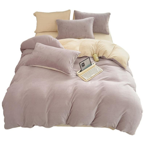 秋冬款牛奶絨床上四件套單件加厚雙面珊瑚絨被套法蘭絨床單三件套