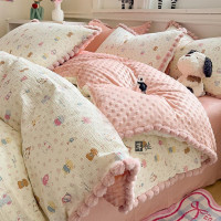 秋冬加厚豆豆絨被套單件雙面牛奶絨被罩加厚保暖被罩學生宿捨可用