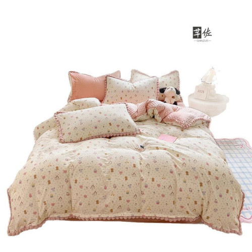 秋冬加厚豆豆絨被套單件雙面牛奶絨被罩加厚保暖被罩學生宿捨可用