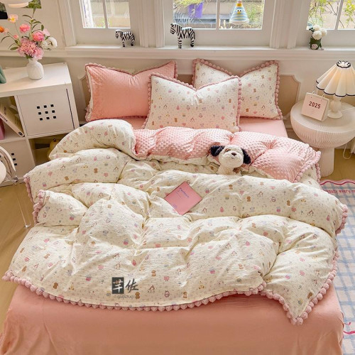 秋冬加厚豆豆絨被套單件雙面牛奶絨被罩加厚保暖被罩學生宿捨可用