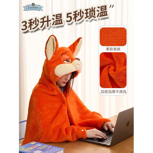 zoobies迪士尼瘋狂動物城周邊尼克硃迪披肩鬥篷披風毛毯子午睡毯