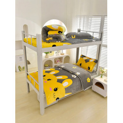 2025新款牛奶絨三件套學生宿捨加厚單人被套床包款床單床上用品