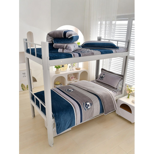 2025新款牛奶絨三件套學生宿捨加厚單人被套床包款床單床上用品