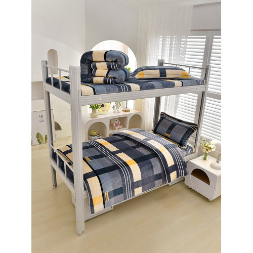 2025新款牛奶絨三件套學生宿捨加厚單人被套床包款床單床上用品