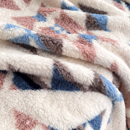 原38美刀！雙面夏爾巴絨大號費爾島風戶外露營蓋毯沙發毯保暖毛毯