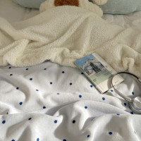 海鹽波點牛奶絨毛毯羊羔絨冬季加厚保暖蓋毯沙發毯子辦公室午睡毯