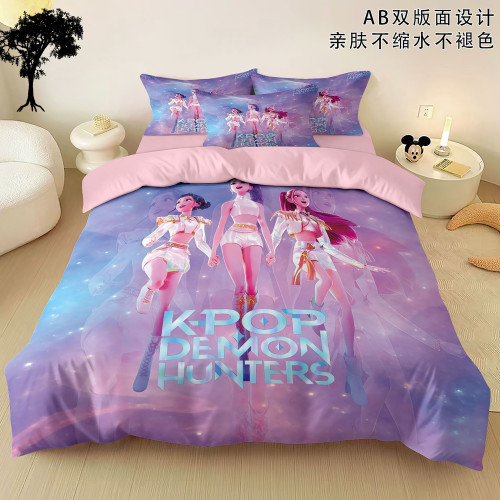 獵魔女團被罩四件套沙加男團女孩中學生宿捨床上用品三件套非純棉