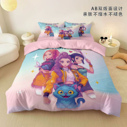 獵魔女團kpop床單四件套床學生單人宿捨被套床包枕套被罩三件套