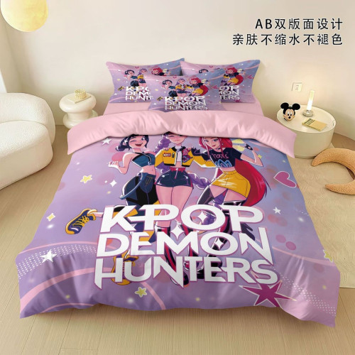 獵魔女團kpop床單四件套床學生單人宿捨被套床包枕套被罩三件套