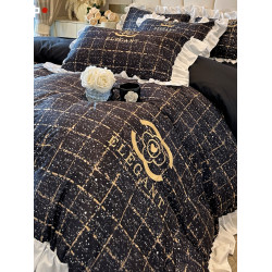 法式復古小香風加厚全棉磨毛四件套公主風純棉床單被罩套床品套件