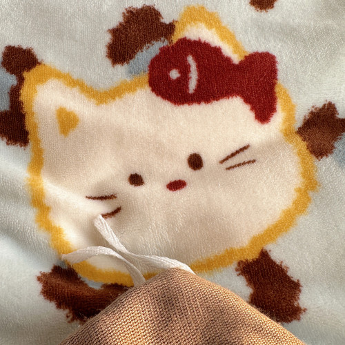 出口高檔加厚牛奶絨床上四件套加絨被套可愛雙面絨毛宿捨保暖冬季