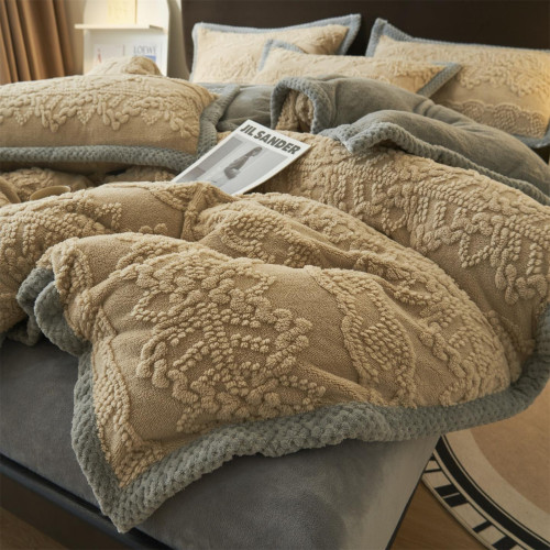 牛奶絨雙面加厚被套單件塔芙絨加絨被罩珊瑚絨200x230單人用被單