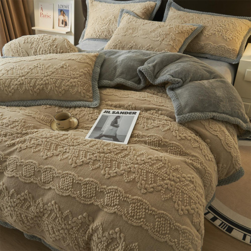 牛奶絨雙面加厚被套單件塔芙絨加絨被罩珊瑚絨200x230單人用被單