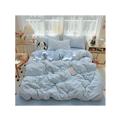 出口A類全棉四件套小清新被套純棉學生床單宿捨床上四季碎花少女