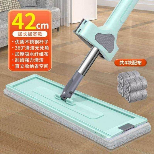 拖把免手洗平板拖把乾濕兩用家用木地板大號墩布擦地神器一拖刮淨