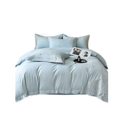 小紅書推薦裸睡純棉全棉滿天星刺綉四件套歐式輕奢高級感床單被罩