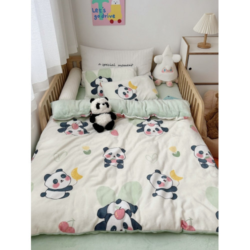 幼兒園被子三件套加厚冬季牛奶絨被套保暖午睡嬰兒寶寶床上用品褥