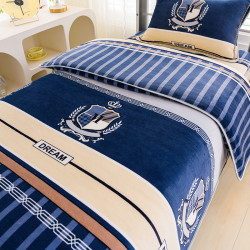 冬季牛奶絨三件套學生宿捨床上用品雙面絨加厚珊瑚絨被套床單床包