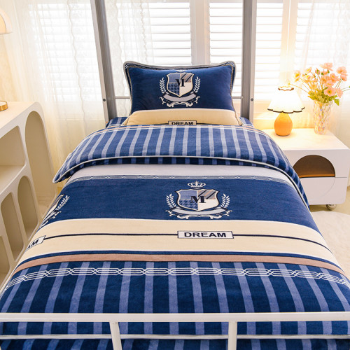 冬季牛奶絨三件套學生宿捨床上用品雙面絨加厚珊瑚絨被套床單床包 冬季牛奶絨三件套學生宿捨床上用品雙面絨加厚珊瑚絨被套床單床包