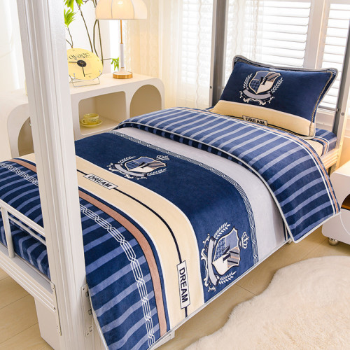 冬季牛奶絨三件套學生宿捨床上用品雙面絨加厚珊瑚絨被套床單床包 冬季牛奶絨三件套學生宿捨床上用品雙面絨加厚珊瑚絨被套床單床包