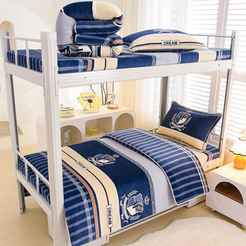 冬季牛奶絨三件套學生宿捨床上用品雙面絨加厚珊瑚絨被套床單床包 冬季牛奶絨三件套學生宿捨床上用品雙面絨加厚珊瑚絨被套床單床包