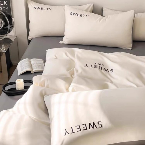 水晶家紡官方輕奢柔軟水洗棉四件套高檔刺綉被罩輕奢床包被套宿捨 水晶家紡官方輕奢柔軟水洗棉四件套高檔刺綉被罩輕奢床包被套宿捨