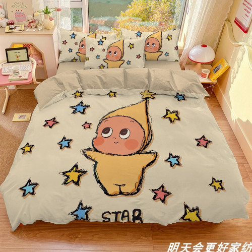 星星人兒童四件套印花被套透氣親膚三件套學生被罩可水洗被子被單 星星人兒童四件套印花被套透氣親膚三件套學生被罩可水洗被子被單