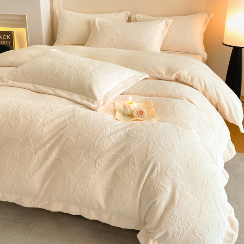 保暖款加厚床上四件套冬季床單被套牛奶絨加厚珊瑚絨公主風三件套 保暖款加厚床上四件套冬季床單被套牛奶絨加厚珊瑚絨公主風三件套