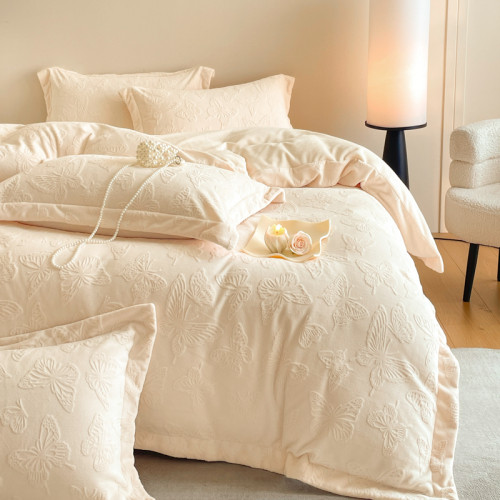 保暖款加厚床上四件套冬季床單被套牛奶絨加厚珊瑚絨公主風三件套 保暖款加厚床上四件套冬季床單被套牛奶絨加厚珊瑚絨公主風三件套