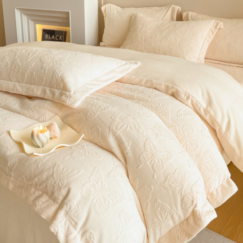 保暖款加厚床上四件套冬季床單被套牛奶絨加厚珊瑚絨公主風三件套 保暖款加厚床上四件套冬季床單被套牛奶絨加厚珊瑚絨公主風三件套