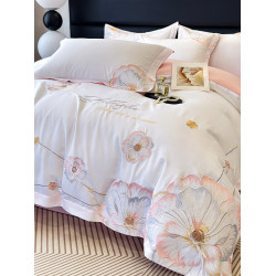 小紅書推薦公主風全棉純棉刺綉四件套輕奢裸睡床單式被罩床上用品