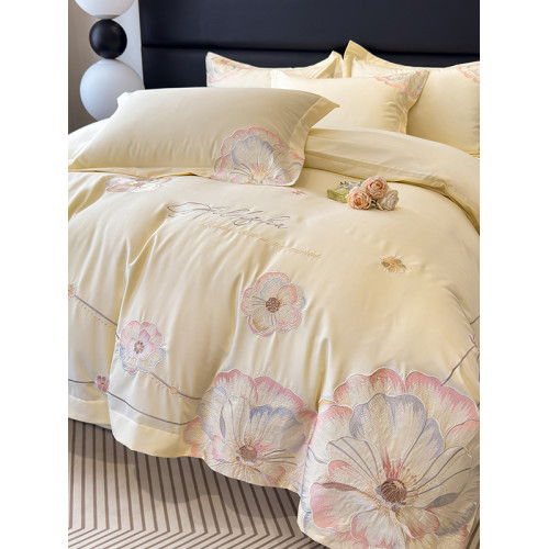 小紅書推薦公主風全棉純棉刺綉四件套輕奢裸睡床單式被罩床上用品