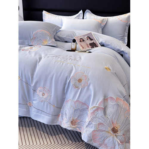 小紅書推薦公主風全棉純棉刺綉四件套輕奢裸睡床單式被罩床上用品