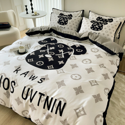 高級輕奢水洗棉四件套床上用品夏季宿捨三件套冰絲被套床單床包全