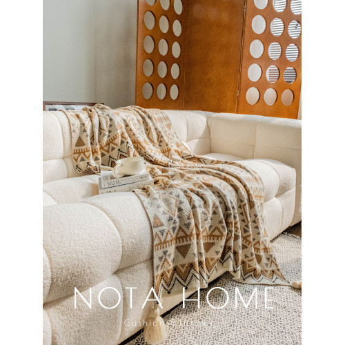 中古沙發毯辦公室午睡毯北歐風針織毯蓋毯單人披肩毛毯鬥篷小毯子