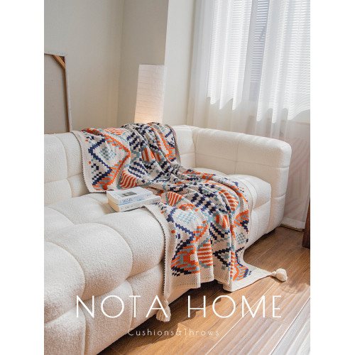 中古沙發毯辦公室午睡毯北歐風針織毯蓋毯單人披肩毛毯鬥篷小毯子
