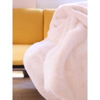 超厚款雙層仿兔毛大尺寸沙發毯子白灰粉色輕奢仿皮草床尾蓋毯搭毯