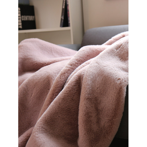 超厚款雙層仿兔毛大尺寸沙發毯子白灰粉色輕奢仿皮草床尾蓋毯搭毯