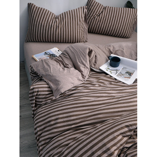 天竺棉四件套全棉裸睡超柔純棉針織棉三件套床單床包款簡約床品