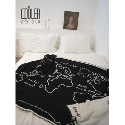 Coolercolour原創地圖黑白雙面半邊絨蓋毯加厚午睡針織沙發毛巾毯 Coolercolour原創地圖黑白雙面半邊絨蓋毯加厚午睡針織沙發毛巾毯